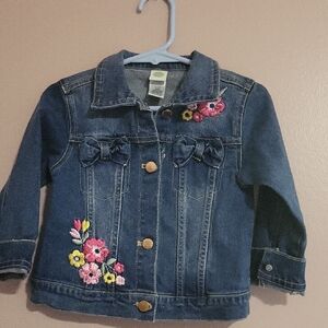 Little Me Denim Jacket with Floral Embroidery 24mo